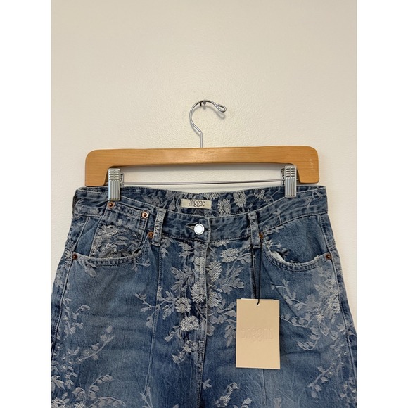 ANGGAE Flower Jacquard Artist Denim Pants – Size Medium (002) – NWT - Picture 3 of 8